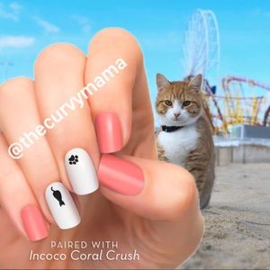 Purrfect pair Incoco nails accent pack nail wraps cat paw pet halloween